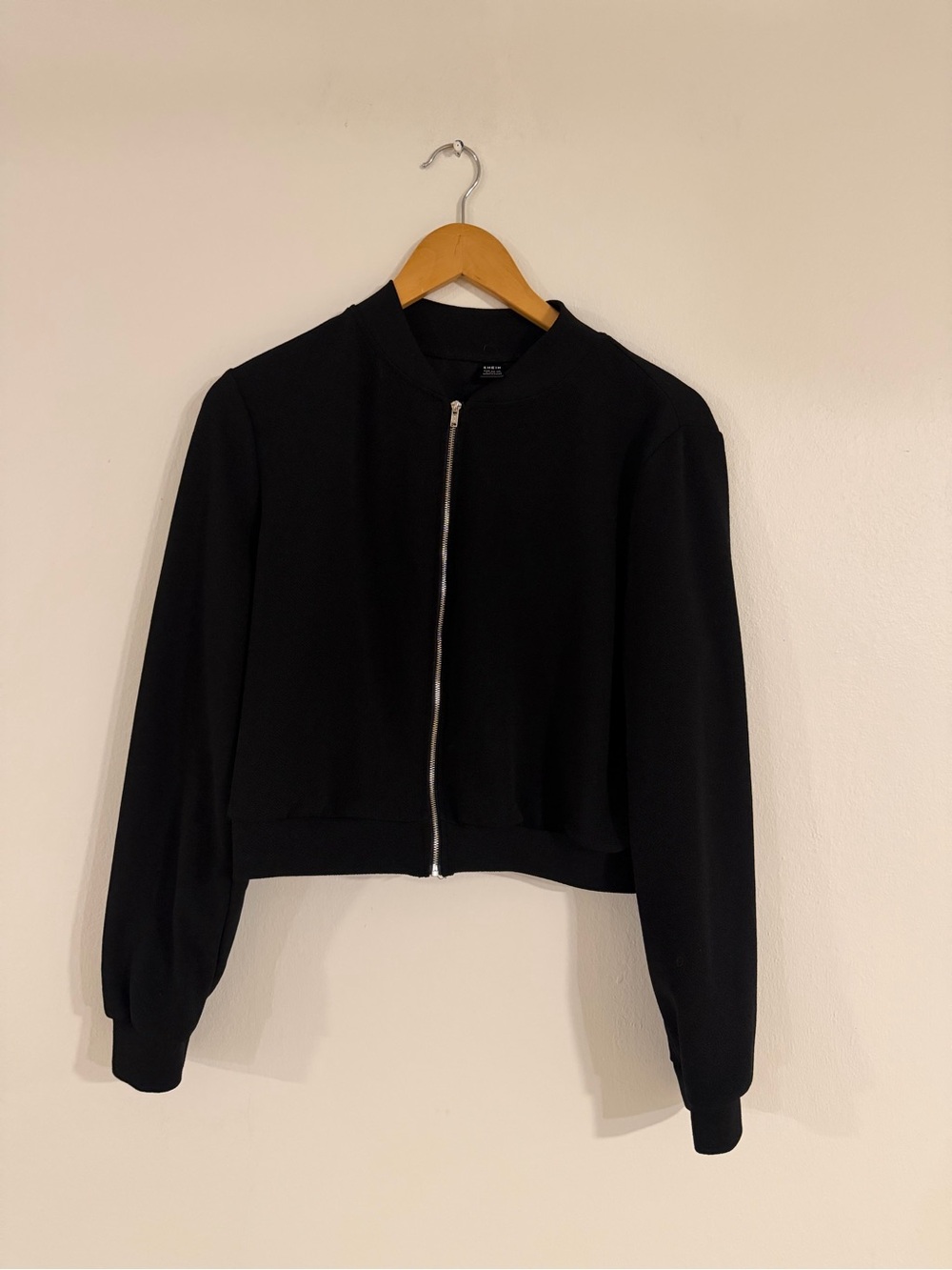 Cropped Black Zip-Front Women's Jacket